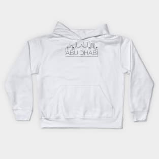 Abu Dhabi Minimal Skyline 2 Kids Hoodie